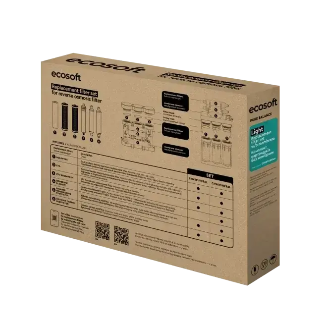 Set balance intermediar, 5 cartușe osmoză inversă premium, prefiltrare, postfiltrare și mineralizare Ca+Mg, 6 luni, standard 10