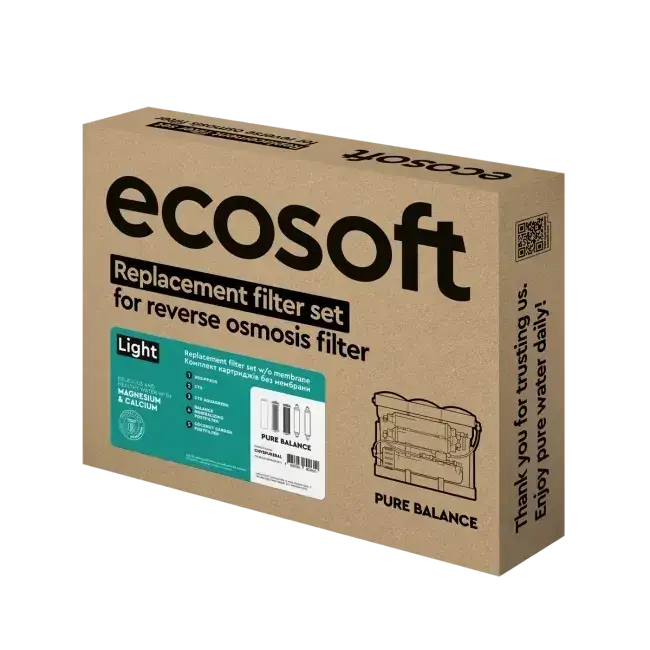Set balance intermediar, 5 cartușe osmoză inversă premium, prefiltrare, postfiltrare și mineralizare Ca+Mg, 6 luni, standard 10