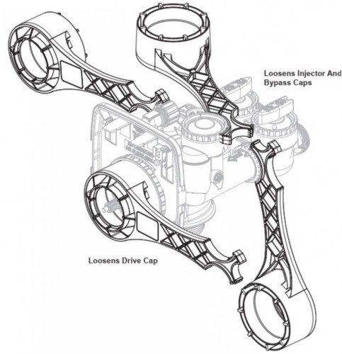 Cheie de service pentru valve Clack, WS1WRENCH, neagra, din plastic