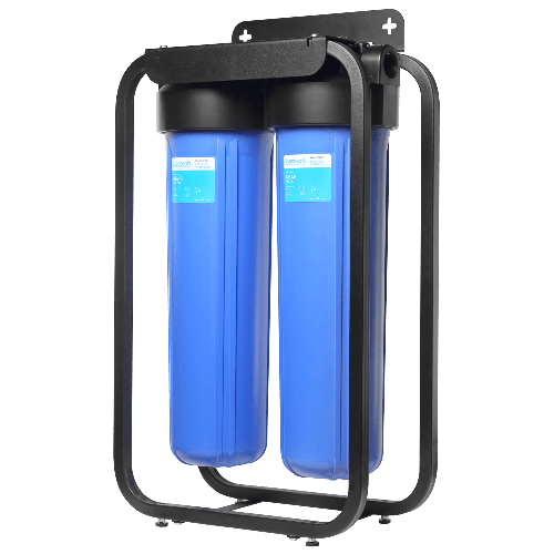 Set 2 carcase Big Blue 20", Ecosoft Aquapoint Standard, pe cadru metalic, cu supapa de presiune