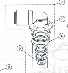 Cot pentru saramura cu mufa rapida de 3/8", cod V4144-01, pentru valva Clack WS1/WS1.25 CI