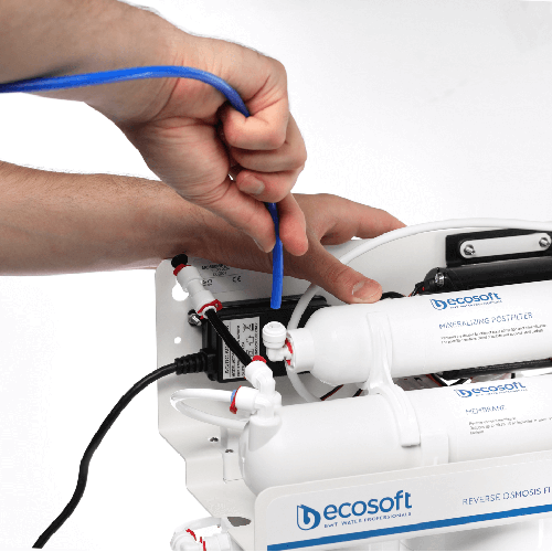 Osmoza inversa cu pompa, Ecosoft Standard MO550PS, 5 stadii, postcarbune și cadru metalic