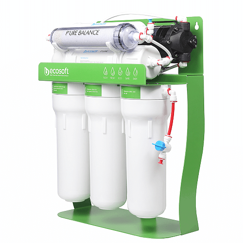 Osmoza inversa, Ecosoft PURE Balance, cu pompa de presiune si eficienta ridicata, 6 stadii, cadru metalic, remineralizare optima