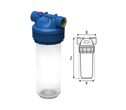 Carcasa transparenta, FILTRO Single CPP3P, conexiune din alama de 1