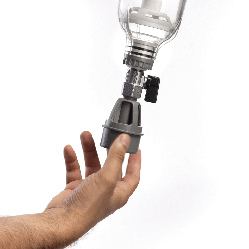 Sistem de filtrare, Ecosoft 3P Grey Triplex 10", valva de purjare, set de cartuse inclus, pentru apa de ploaie, conexiune 3/4"