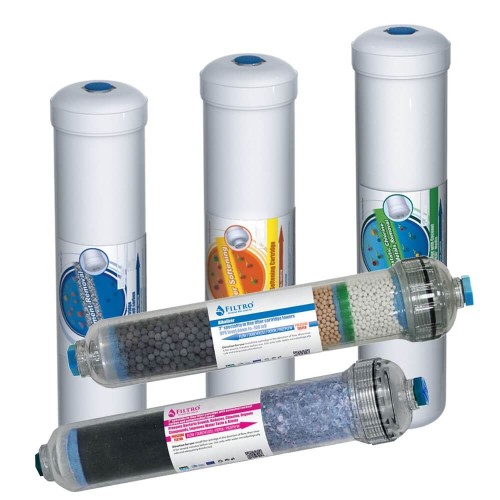 Set complet de 5 filtre cu carcasa alba, filet de 1/4″