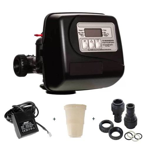 Valva de comanda pentru statii automate de filtrare, Clack WS1TC, kit complet cu sursa si conexiuni, programare in functie de volum sau timp