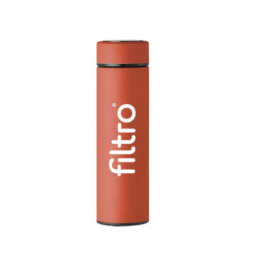 Termos cu perete dublu, FILTRO Thermo LED Orange, afisaj tactil digital al temperaturii, infuzor inclus, volum 500 ml