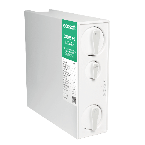 Osmoza inversa direct flow, Ecosoft Cross90 Balance, 1.5 litri/min, cartuse twist, membrana 600 GPD, baterie smart cu indicator