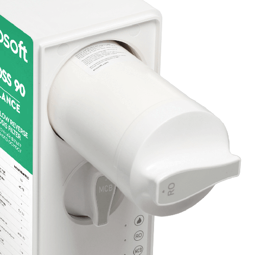 Osmoza inversa direct flow, Ecosoft Cross90 Balance, 1.5 litri/min, cartuse twist, membrana 600 GPD, baterie smart cu indicator