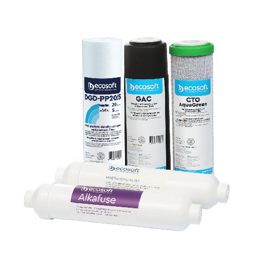 Set alkafuse intermediar, 5 cartușe osmoză inversă premium, prefiltrare și dublă mineralizare pH+, 6 luni, standard 10