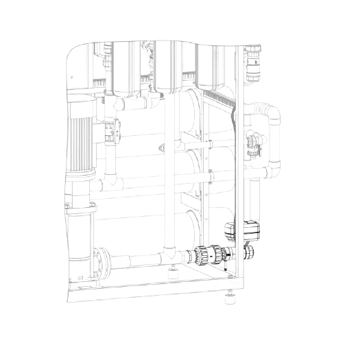 Set pentru amestecarea apei brute si a apei permeate, pentru osmoza inversa industriala Ecosoft MO2, MO3, MO4 de 8
