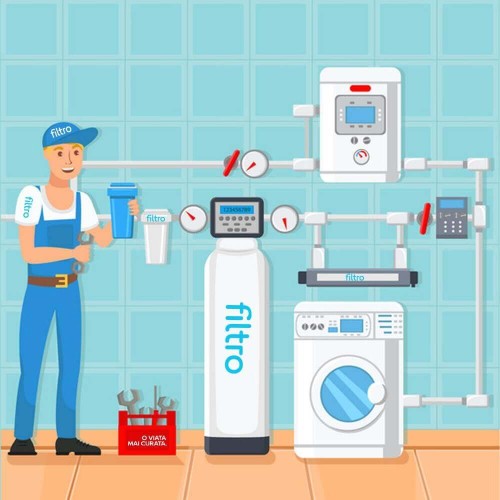 Instalare statie dedurizare casnica, InstalaDor CABINET, dedurizator cabinet, 10-37 litri, cu prefiltru