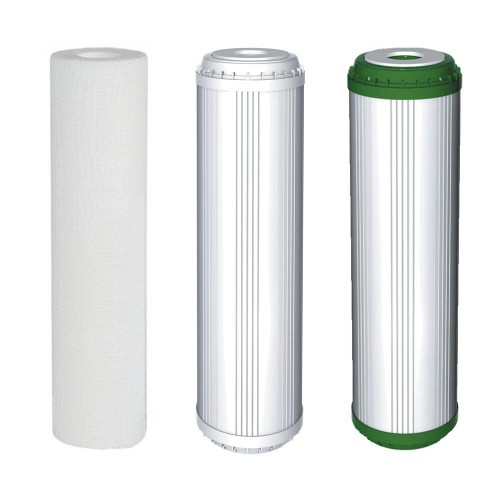 Set 3 cartuse, AquaFilter FP3-K1-CRT, polipropilena, dedurizare si carbune granular cu KDF