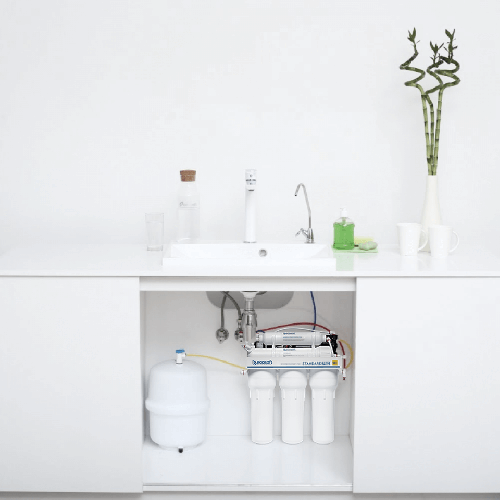 Osmoza inversa standard, Ecosoft Standard MO550MPS, pompa de presiune pe cadru metalic, 50 GPD, 5 stadii cu mineralizare