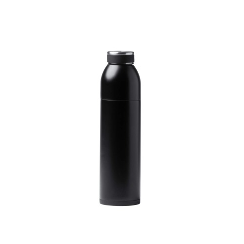 Termos din inox 2 în 1, FILTRO Thermo BOLT, strat dublu de cupru si izolatie in vid, finisaj negru, volum 650 ml
