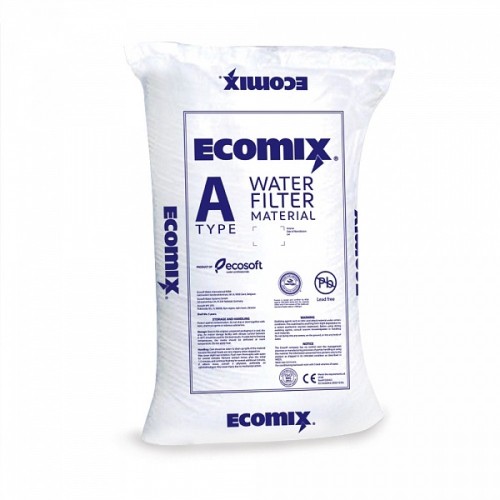 Rasina schimbatoare de ioni, ECOMIX A, sac 12 litri, eliminare duritate, fier, mangan, amoniu si materii organice moderate, capacitate schimb ioni de 35g CaCO3/litru