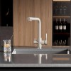 Baterie 3 căi, PREMIER Tall Granit, finisaj bej granit, flux separat apă filtrată și apă menajeră (rece și caldă)