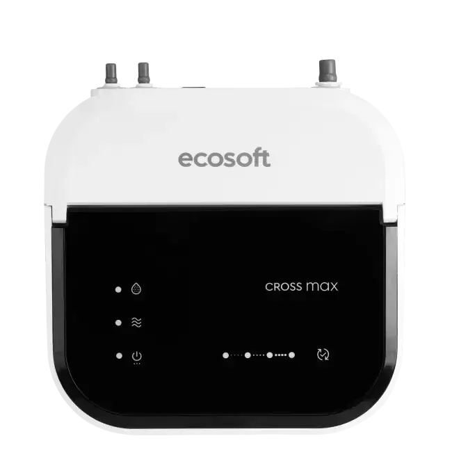 Sistem de filtrare prin osmoză inversă direct flow Ecosoft CROSS MAX MO2800PECO, debit ridicat 2 L/min, design ultracompact fără rezervor, indicator de înlocuire, oprire automată