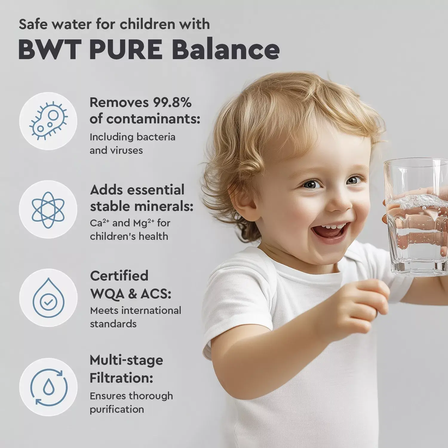 Osmoza inversa premium, BWT P'URE Balance PINK, MO675MBALBWTPINK, 6 stadii, eficienta ridicata, remineralizare cu calciu si magneziu