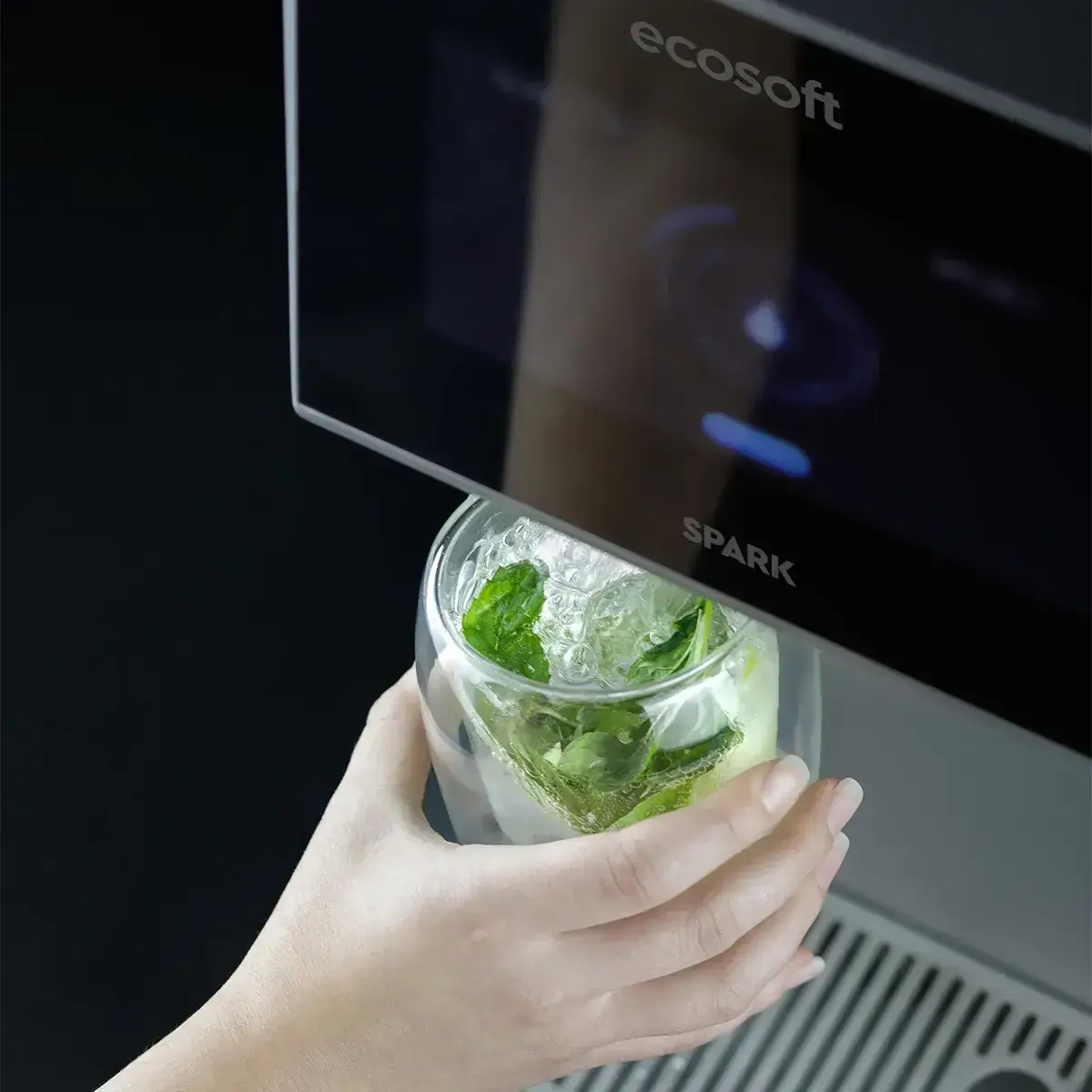 Dozator de apa, Ecosoft Spark, purificare prin osmoza inversa, sterilizare UV, apa rece/calda/carbo, alimentare directa de la retea sau din rezervor