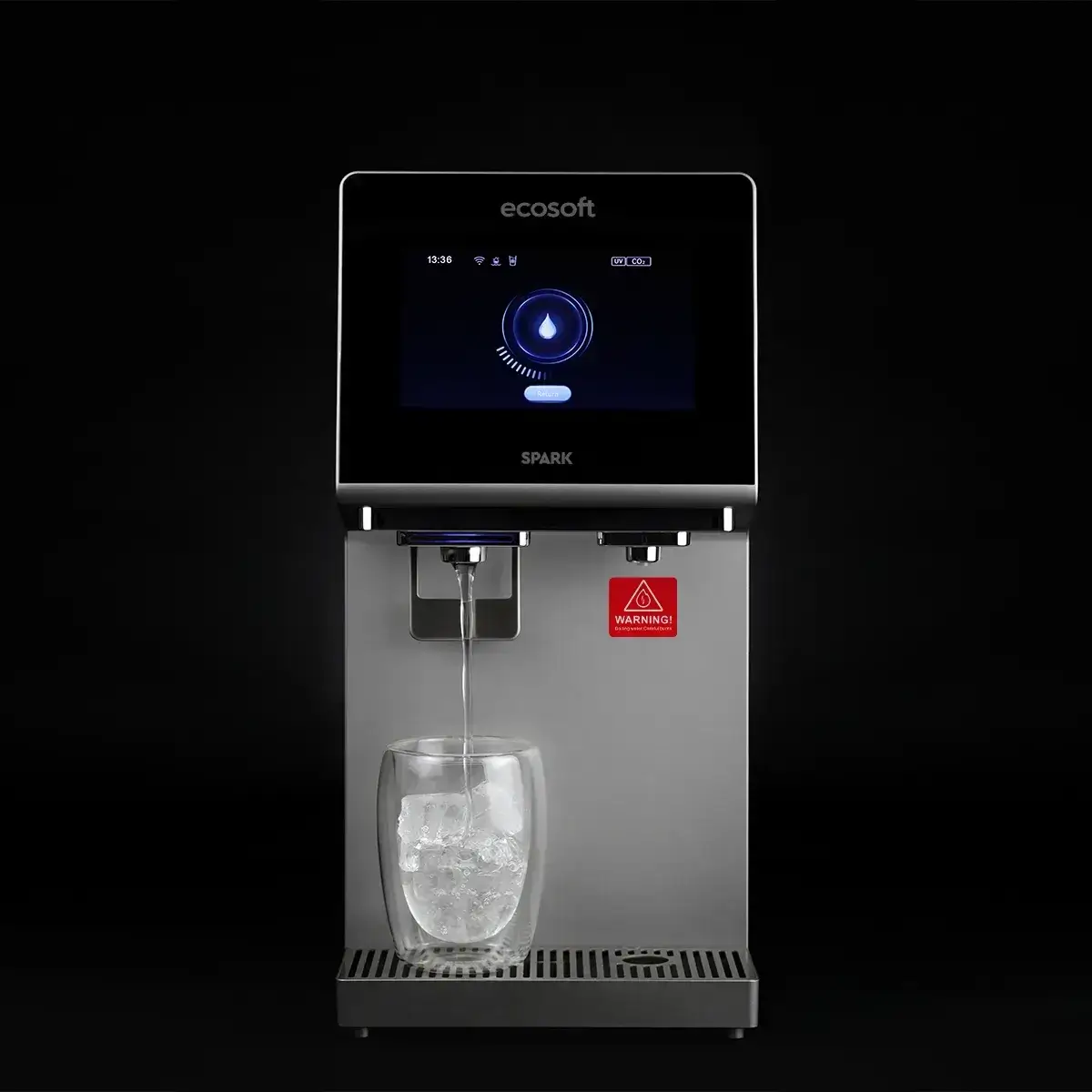 Dozator de apa, Ecosoft Spark, purificare prin osmoza inversa, sterilizare UV, apa rece/calda/carbo, alimentare directa de la retea sau din rezervor