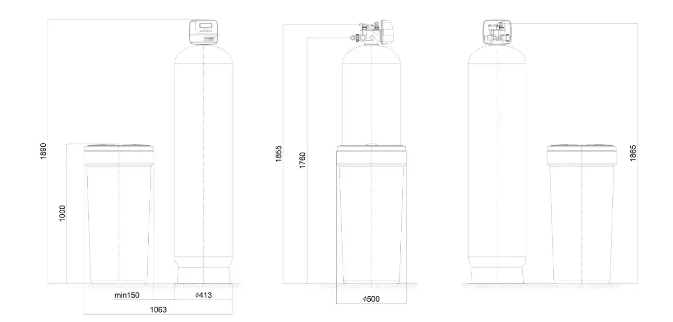 Stație dedurizare automată, Clack WS1 PROSOFT, rășină Ecolite S, valvă volumetrică premium, tank simplex 16x65, debit 6.2 m3/oră, 125 litri de rășină inclusă