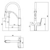 Baterie cu 3 căi, PREMIER FLEX Bridge, finisaj alb crom, țeavă flexibilă cu dus, flux separat apă filtrată și apă menajeră (rece și caldă)