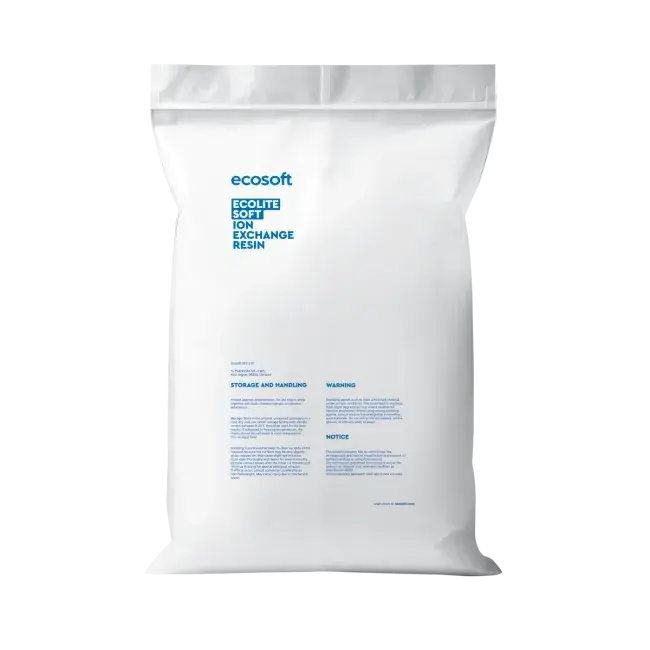Rasina pentru dedurizare apa, Ecosoft Ecolite Soft, sac 12 litri, rasina cationica puternic acida, schimbatoare de ioni